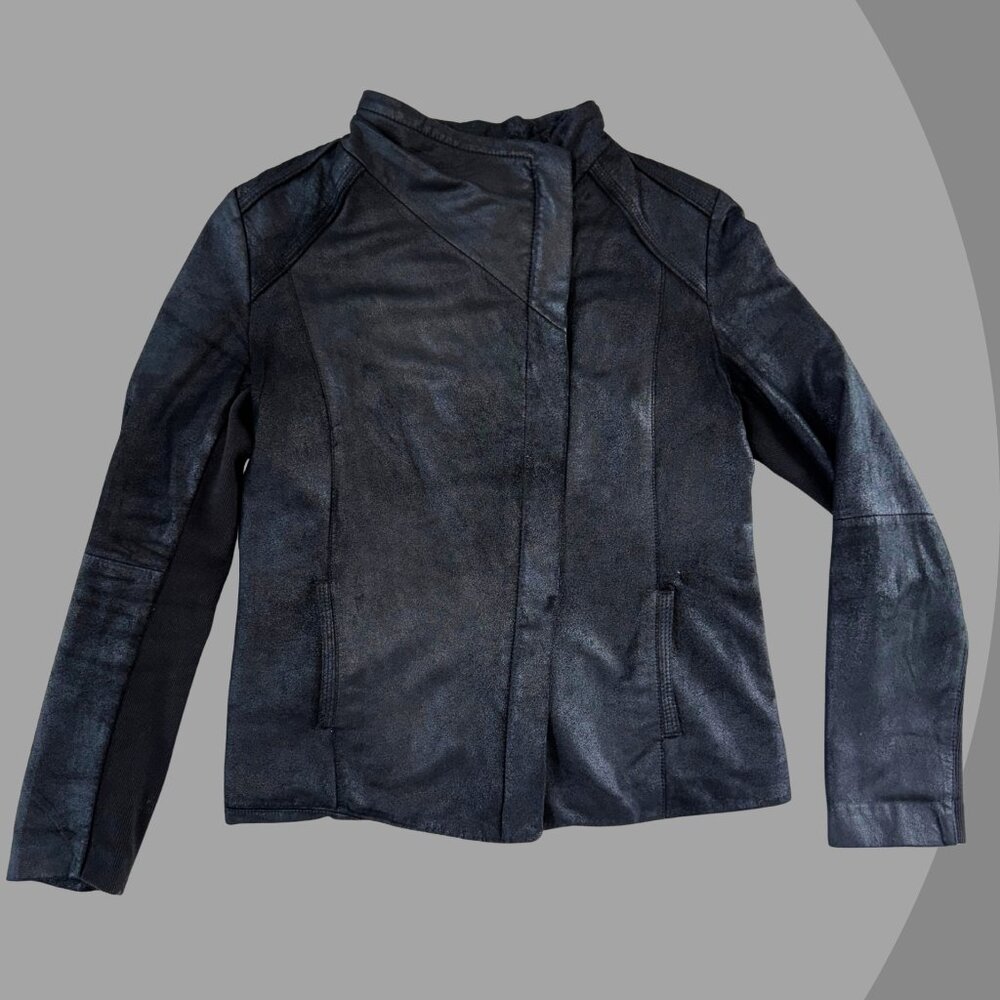 T Tahari Women's Black Lamb Leather Jacket Size Medium